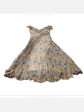 Women’s Medium ASTR The Label Pleated Floral Cold Shoulder Midi Dress